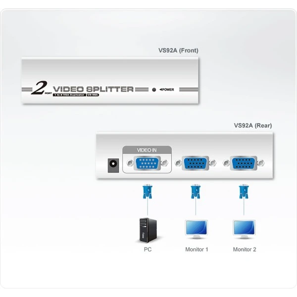 ATEN 2-Port VGA Video-Splitter VS92A-AT-G – Bild 3