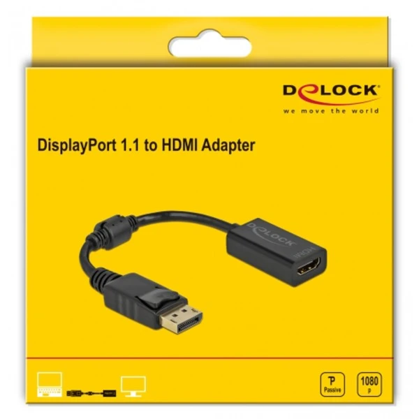 DeLOCK Adapter DisplayPort 1.1 Stecker > HDMI Buchse, Passiv 2 DeLOCK Adapter DisplayPort 1.1 Stecker > HDMI Buchse, Passiv – Bild 2