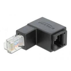 DeLOCK Adapter RJ-45 Cat.6 Stecker > Buchse, 90° Unten Abgewinkelt