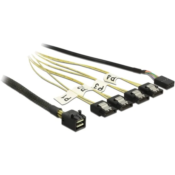 DeLOCK Adapterkabel Mini SAS HD SFF-8643 > 4x SATA 7 Pin Reverse