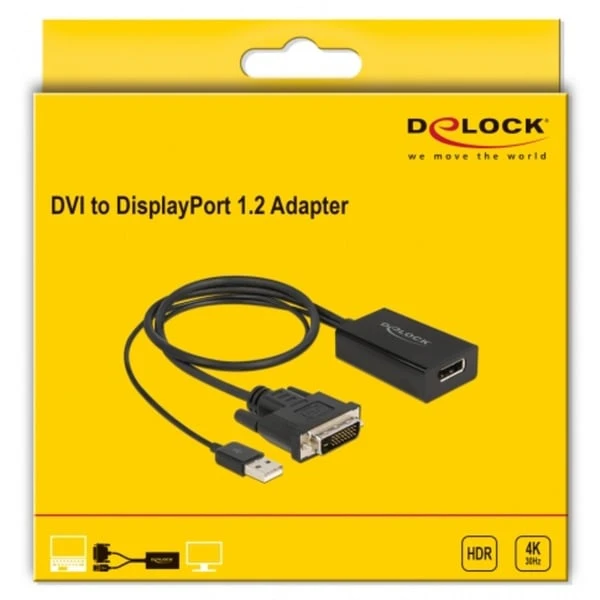DeLOCK Adapterkabel, DVI + USB-A Stecker > DisplayPort Buchse 3 DeLOCK Adapterkabel, DVI + USB-A Stecker > DisplayPort Buchse – Bild 3