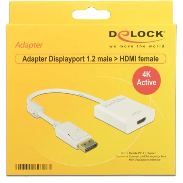 DeLOCK Aktiver Adapter Displayport 1.2 > HDMI Buchse 4K 2 DeLOCK Aktiver Adapter Displayport 1.2 > HDMI Buchse 4K – Bild 2