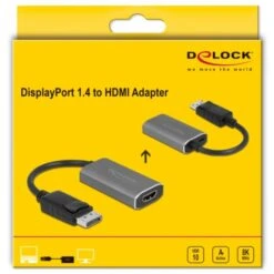 DeLOCK Aktiver Adapter, DisplayPort Stecker > HDMI 8K Buchse -Digitu Computer Geschaft DeLOCK Aktiver Adapter DisplayPort Stecker HDMI 8K Buchse@@1784538 2