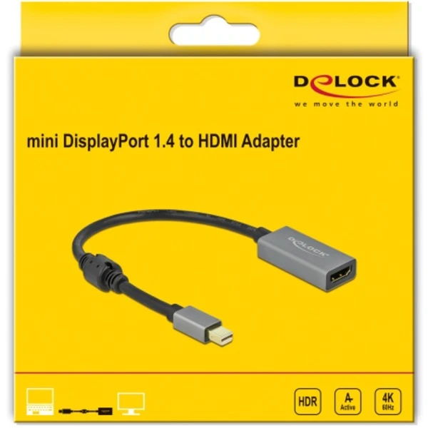 DeLOCK Aktiver Adapter Mini DisplayPort 1.4 > HDMI 4K 60 Hz (HDR) – Bild 2