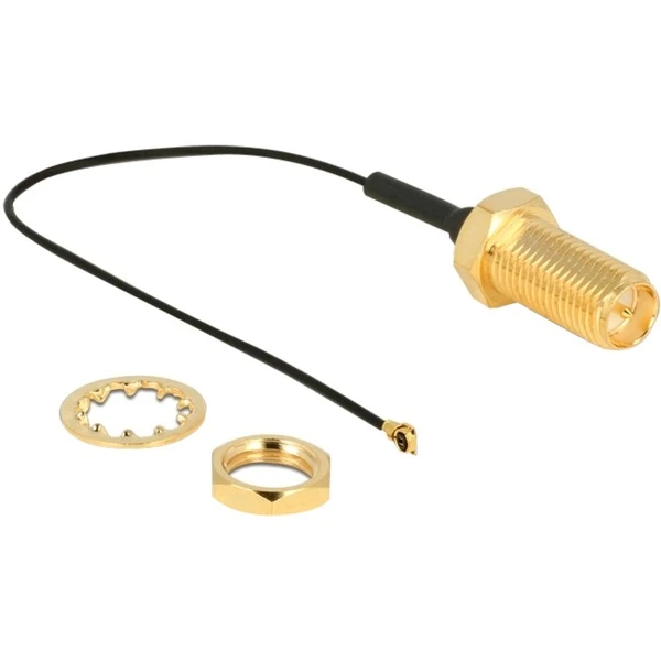 DeLOCK Antennenkabel RP-SMA (Buchse Zum Einbau) > MHF 4 (Stecker), Adapter
