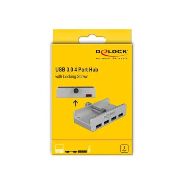 DeLOCK Externer USB 3.0 4 Port Hub Mit Feststellschraube, USB-Hub – Bild 4