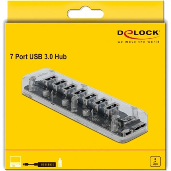 DeLOCK Externer USB 3.0 Hub Mit 7 Ports, USB-Hub – Bild 5