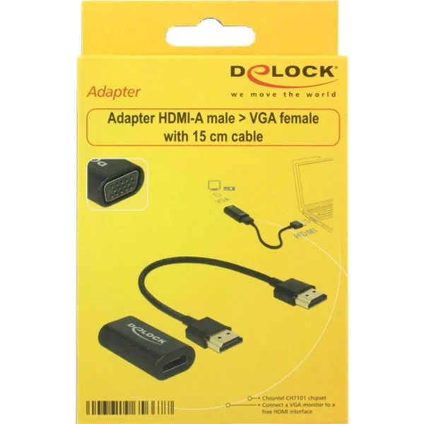 DeLOCK HDMI-A Buchse > VGA Buchse, Adapter 1 DeLOCK HDMI-A Buchse > VGA Buchse, Adapter