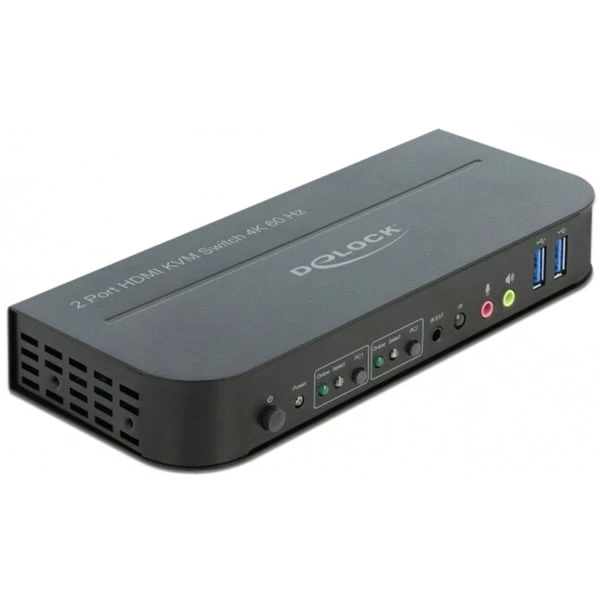 DeLOCK HDMI KVM Switch 4K 60 Hz Mit USB 3.0 Und Audio, KVM-Switch