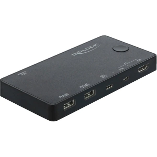 DeLOCK HDMI / USB-C™ KVM Switch 4K 60 Hz Mit USB 2.0, KVM-Switch