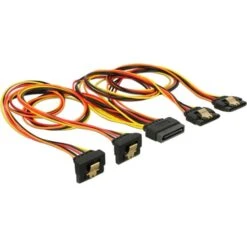 DeLOCK SATA 15Pin > 2x Gewinkelt (unten) + 2x Gerade, Kabel