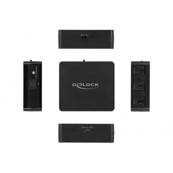 DeLOCK S/PDIF TOSLINK Splitter 1 In 3 Out, Mit USB Stromversorgung, Splitter & Switches – Bild 2