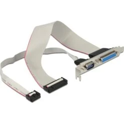DeLOCK Slotblende Parallel 25 Pin Header + Seriell 9 Pin Header > Parallel Buchse + Seriell Stecker