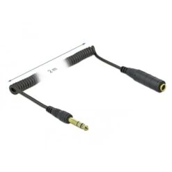 DeLOCK Spiral-Verlängerungskabel Klinke 6,35mm Stecker > Buchse