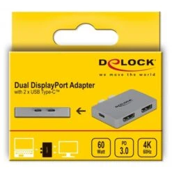 DeLOCK Thunderbolt Adapter, 2x USB-C Stecker > 2x DisplayPort Buchse -Digitu Computer Geschaft DeLOCK Thunderbolt Adapter 2x USB C Stecker 2x DisplayPort Buchse@@1691974 1