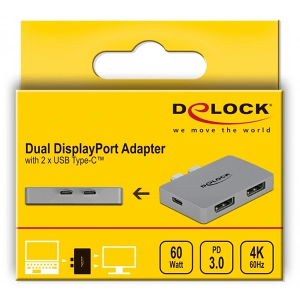 DeLOCK Thunderbolt Adapter, 2x USB-C Stecker > 2x DisplayPort Buchse – Bild 2