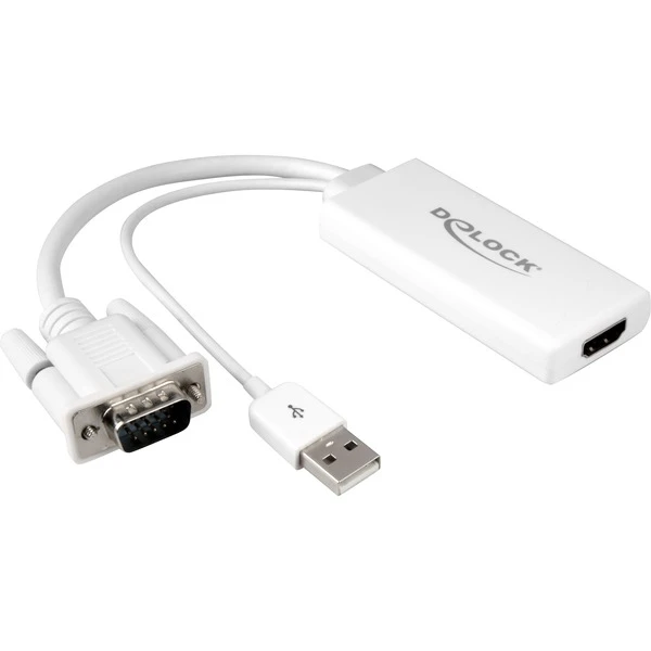 DeLOCK USB 2.0 Adapter, USB-A + VGA Stecker > HDMI Buchse