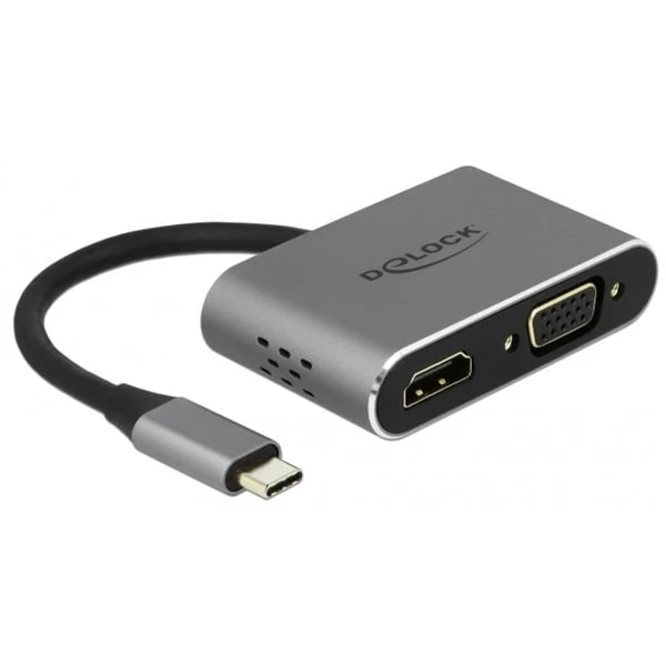 DeLOCK USB 3.2 Gen 1 Adapter, USB-C Stecker > USB-A + USB-C + HDMI + VGA Buchse