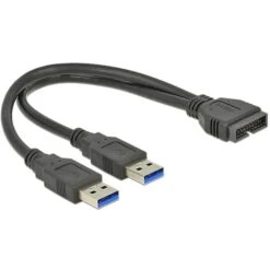 DeLOCK USB 3.2 Gen 1 Adapter, USB Pfostenstecker > 2x USB-A Stecker