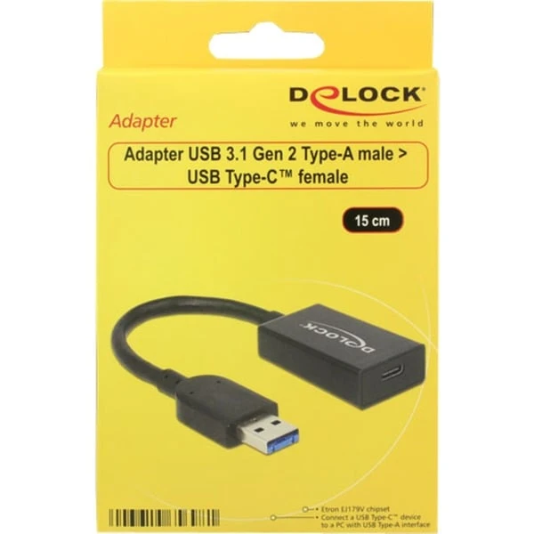 DeLOCK USB 3.2 Gen 2 Adapter, USB-A Stecker > USB-C Buchse – Bild 2