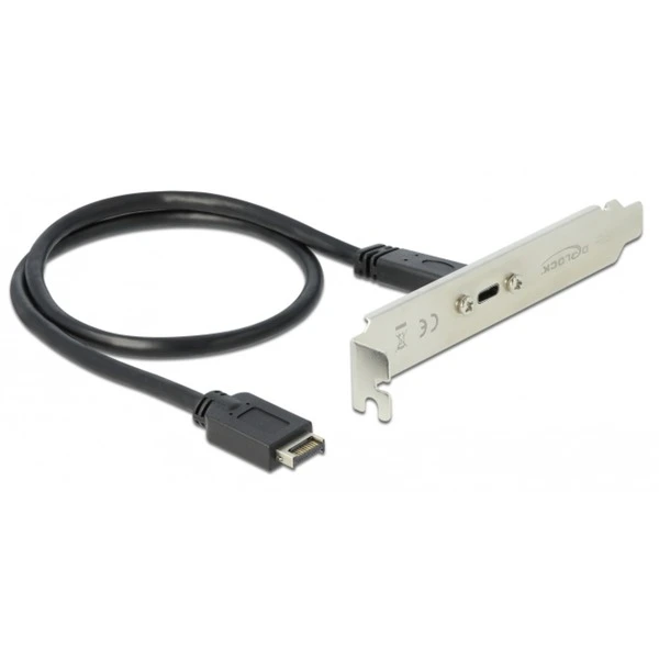 DeLOCK USB 3.2 Gen 2 Slotblech, Key A Stecker > USB-C Buchse, Kabel