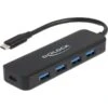 DeLOCK USB Type-C Hub 4 Port USB 3.2 Gen 1 Mit Power Delivery 85 Watt, USB-Hub