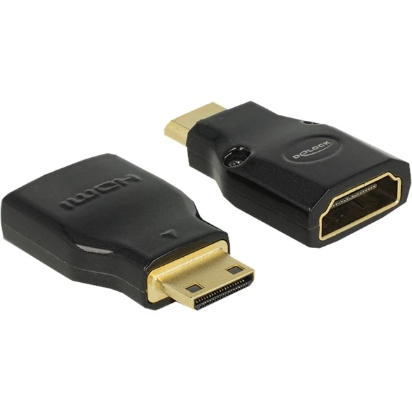 DeLOCK Mini HDMI-C Stecker > HDMI-A Buchse 4K, Adapter 1 DeLOCK Mini HDMI-C Stecker > HDMI-A Buchse 4K, Adapter