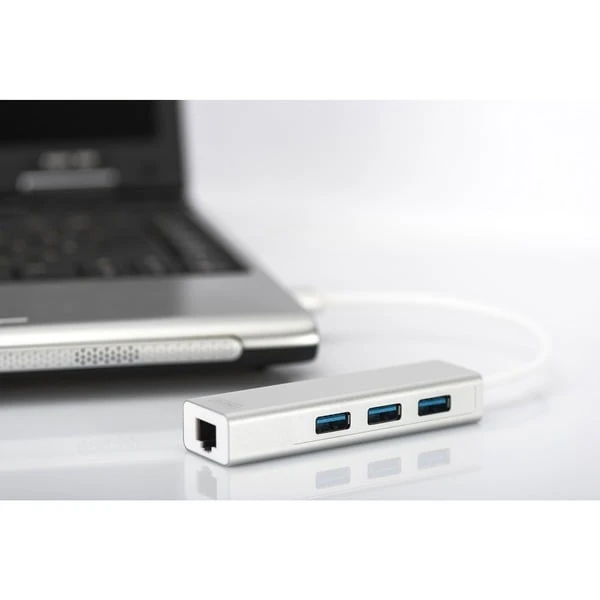Digitus USB 3.0 3-Port Hub Mit Gigabit LAN, USB-Hub – Bild 4