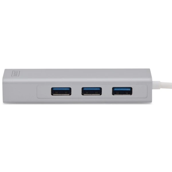 Digitus USB 3.2 Gen 1 Multiport-Hub, USB-C Stecker > 3x USB-A Buchse + RJ-45 Buchse, USB-Hub – Bild 3