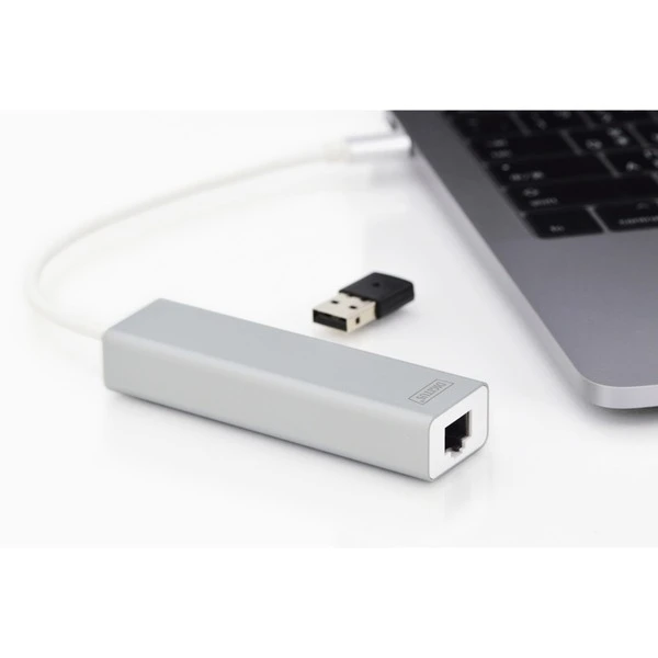 Digitus USB 3.2 Gen 1 Multiport-Hub, USB-C Stecker > 3x USB-A Buchse + RJ-45 Buchse, USB-Hub – Bild 7