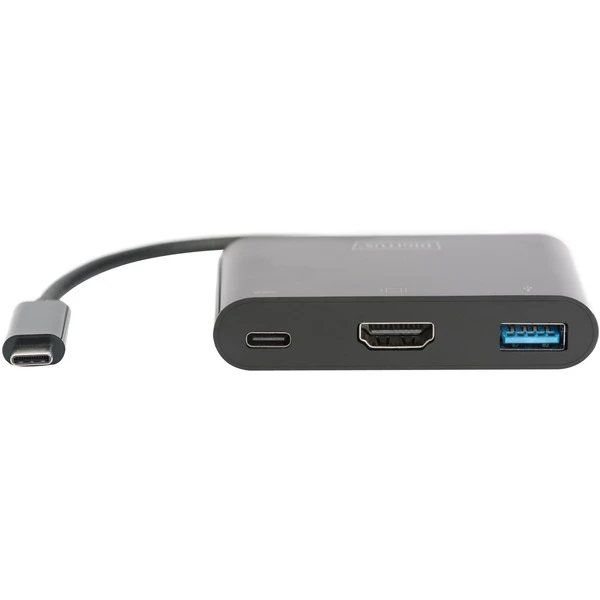 Digitus USB 3.2 Gen 1 Multiport-Hub, USB-C Stecker > USB-A + USB-C Buchse + HDMI-Buchse, USB-Hub