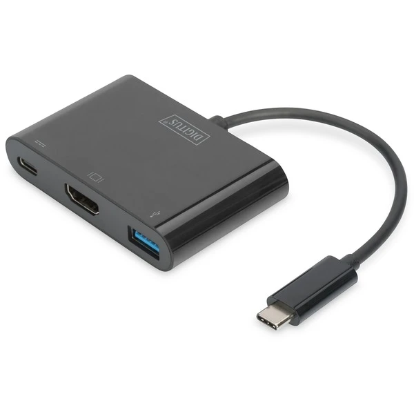 Digitus USB 3.2 Gen 1 Multiport-Hub, USB-C Stecker > USB-A + USB-C Buchse + HDMI-Buchse, USB-Hub – Bild 2