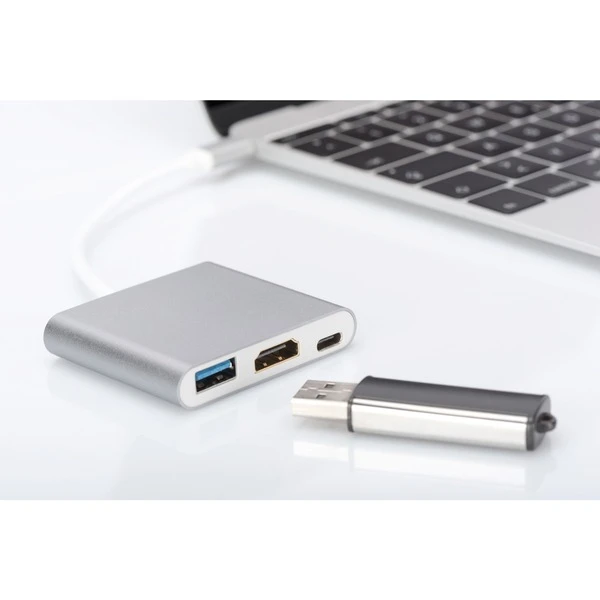 Digitus USB 3.2 Gen 1 Multiport-Hub, USB-C Stecker > USB-A + USB-C + HDMI-Buchse, USB-Hub 3 Digitus USB 3.2 Gen 1 Multiport-Hub, USB-C Stecker > USB-A + USB-C + HDMI-Buchse, USB-Hub – Bild 3