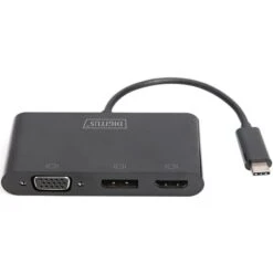Digitus USB Adapter, USB-C Stecker > VGA + HDMI + DisplayPort Buchse