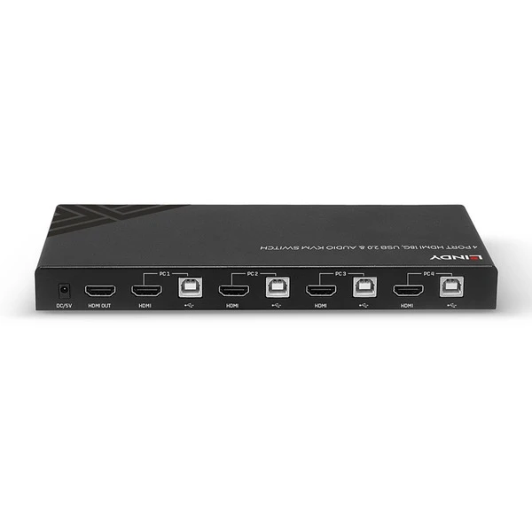 Lindy 4 Port KVM Switch HDMI 4K60, USB 2.0 & Audio, KVM-Switch – Bild 3