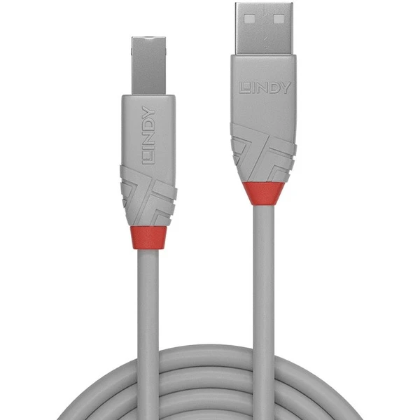 Lindy USB 2.0 Kabel Anthra Line, USB-A Stecker > USB-B Stecker – Bild 2