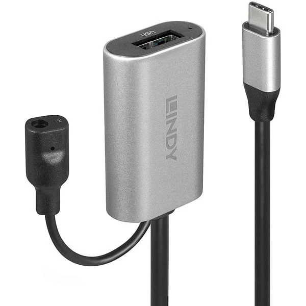 Lindy USB 3.2 Gen 1 Aktivverlängerungskabel, USB-C Stecker > USB-A Buchse