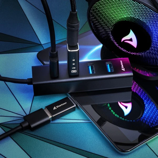 Sharkoon 4-Port USB 3.2 Gen 1 Aluminium Hub, USB-Hub 3 Sharkoon 4-Port USB 3.2 Gen 1 Aluminium Hub, USB-Hub – Bild 3