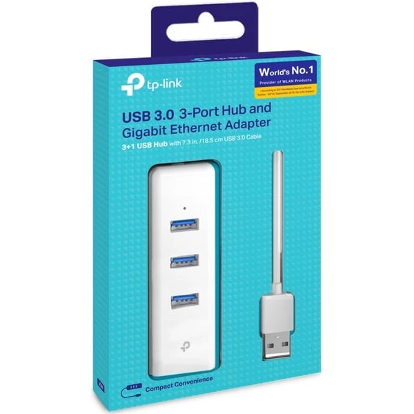 TP-Link 3-Port-USB3.0-Hub & Gigabit-Ethernet-Adapter, USB-Hub – Bild 4