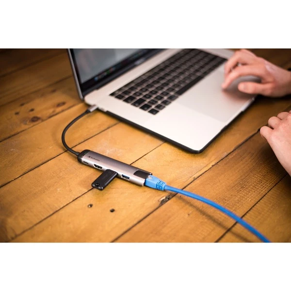 Verbatim USB 3.2 Gen 1 Multiport-Hub, USB-C Stecker > 2x USB-A + USB-C Buchse + HDMI-Buchse + RJ-45 Buchse, USB-Hub 7 Verbatim USB 3.2 Gen 1 Multiport-Hub, USB-C Stecker > 2x USB-A + USB-C Buchse + HDMI-Buchse + RJ-45 Buchse, USB-Hub – Bild 7