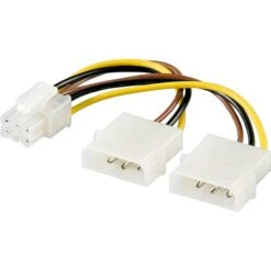 Goobay Internes PC-Stromkabel 2x 5,25-Stecker Auf PCI Express 6-pin