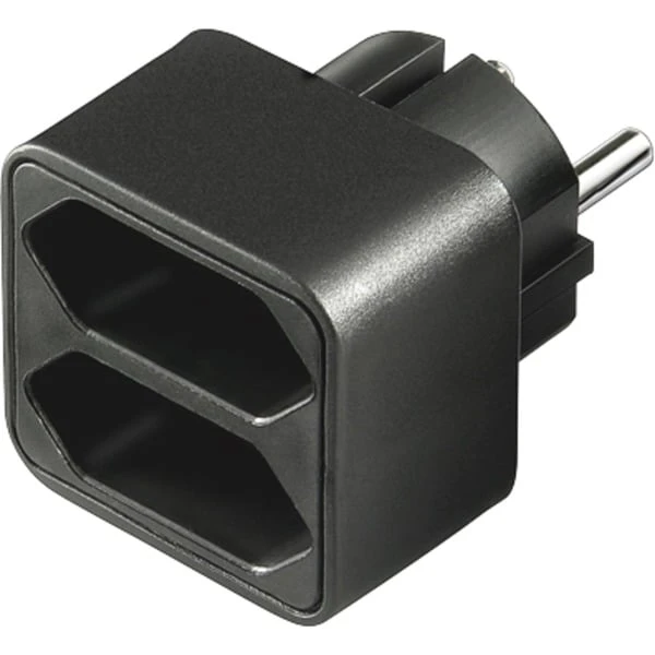 Goobay Stromadapter 1x Schutzkontakt > 2x Euro, Steckdosenadapter 1 Goobay Stromadapter 1x Schutzkontakt > 2x Euro, Steckdosenadapter